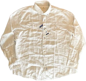 Johnnie-O Hangin' Out Men's 2XL White Long Sleeve 100% Linen Button Down Shirt - Picture 1 of 10