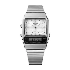 Casio AQ800E-7A, Vintage Styled Analog/Digital Silvertone Watch, Alarm, Chrono - Picture 1 of 2