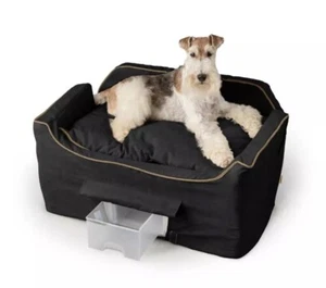 Luxus Lookout II großer Hundesitz mit Microsuede & Aufbewahrungsfach - schwarz - Bild 1 von 12