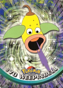 WEEPINBELL #70 - BLUE Logo - NON-HOLO - SERIES 1 - TOPPS Pokemon Card - NM/LP - Picture 1 of 2