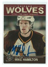 Mike Hamilton Signed 2008/09 AHL Chicago Wolves Team Issued Card