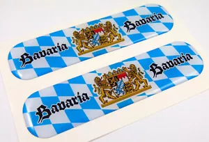 Bavaria Germany Flag Domed Decal Emblem Flexible Sticker 5" Set of 2 - Imagen 1 de 2