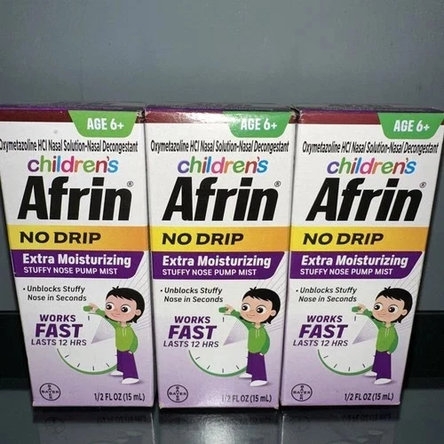 Children's Afrin No Drip Extra Moisturizing Stuffy Nose Pump Mist 15mL (3 PK) - Image 1 of 1