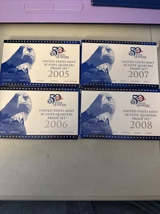 2005,2006,2007,2008 State Quarter Clad Proof Sets U.S. Mint Packaging OGP COA - Picture 1 of 5