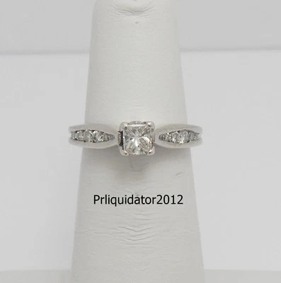 1/2CT Natural Princess Diamond Engagement Wedding Bridal Ring 14K White Gold - Image 1 of 4
