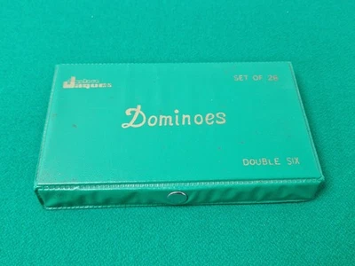 Vintage Jacques Double-Six Dominoes in Travel Case - Image 1 of 3