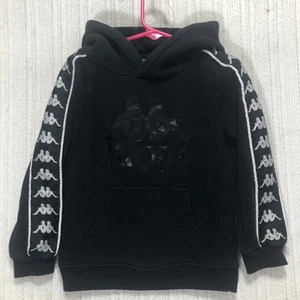 Kappa Hoodie Sweatshirt Pullover Black Logo Tape Detail Kids Size 4 Years - Picture 1 of 8