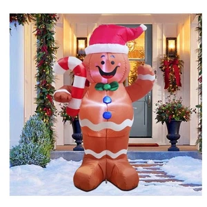 Joiedomi 5FT Christmas Inflatable Gingerbread Man Gift With LED Light Up Decor  - Picture 1 of 3