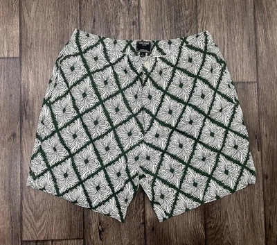 Pantalones Cortos Todd Snyder Lino Estampado Geo Hojas Floral Resort Cintura Elástica Para Hombres Grandes Foto 1 de 4