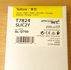 GENUINE EPSON T7824 Yellow ink ORIGINAL SLIC2Y cartridge for SL-D700 dated 2022 - Picture 1 of 3