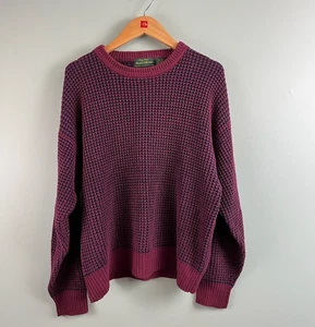 Sweater Collection By Van Heusen Vintage Chunky 3D Crew Neck Knit Sweater M Red - Picture 1 of 7