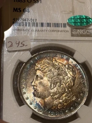 1883 O Morgan Dollar Toner Cac Approved Ngc Ms 64 - Image 1 of 3