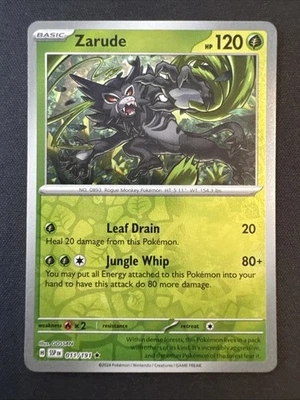 Zarude Reverse Holo Rare - 011/191 - Surging Sparks Pokemon 2024 - Image 1 of 2