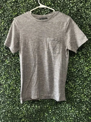 GUC PACSUN HOMBRE CUELLO REDONDO BOLSILLO MANGA CORTA CAMISETA PEQUEÑA JASPEADA NEGRA  Foto 1 de 4