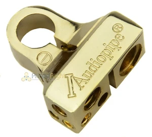 Audiopipe High Quality Gold Negative Battery Post Terminal 0 4 Ga 2 8 Ga Output - Picture 1 of 6