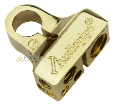 Audiopipe High Quality Gold Negative Battery Post Terminal 0 4 Ga 2 8 Ga Output - Image 1 of 4