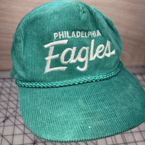 VTG Philadelphia Eagles Sports Specialties Script zipper strap Corduroy Cap Hat - Picture 1 of 13