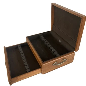 Pacific Silvercloth Vintage Wood Silverware Flatware Storage Chest Box - Picture 1 of 11