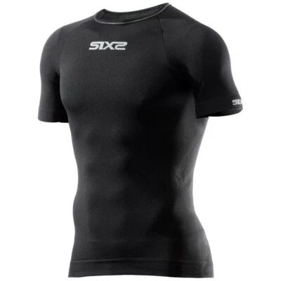 MAGLIA MANICA CORTA TECNICA SIXS SIX2 TS1 ALL BLACK NERO UNDERWEAR TG XS/S - Immagine 1 di 4