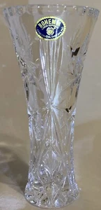 VTG Bohemia Czech Republic Hand Cut 24% Lead Crystal Flower Bud Vase 6 Inches - Picture 1 of 13