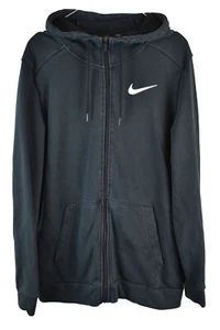 NIKE Felpa Nera con Cappuccio Taglia M Uomo Full Zip Maglione Dri-Fit Casual Sport - Foto 1 di 9
