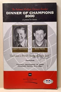 Steve Young signiertes 49ers ""Dinner of Champions""-Programm - HOF - PSA/DNA authentisch - Bild 1 von 3
