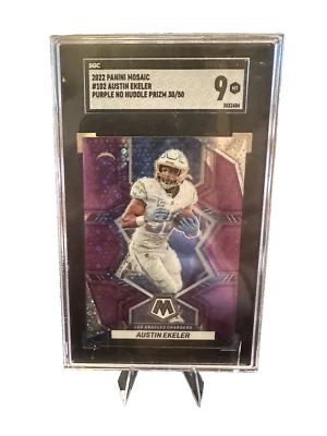 2022 Panini Mosaic Austin Ekeler Purple No Huddle Prizm 30/50 - Image 1 of 2