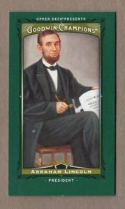 ABRAHAM LINCOLN 2013 Upper Deck Goodwin Champions MINI GREEN Lady Luck #108 Prez - Picture 1 of 1