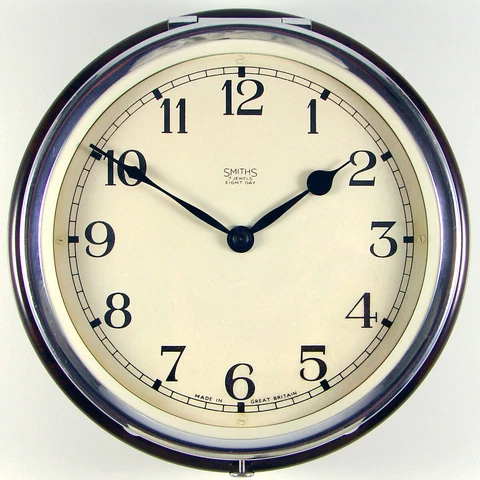 SMITHS vintage bakelite & chrome 8-day coach wall clock 5.5 inch dial dated 1956 Cover