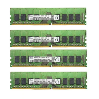 Hynix 64GB 4X16GB DDR4 3200MHz PC4-25600 2RX8 UDIMM Memory Ram HMA82GU6CJR8N-XN - Image 1 of 4