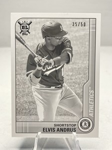 2021 Topps Big League Baseball Elvis Andrus #2 Black & White /50 Texas Rangers