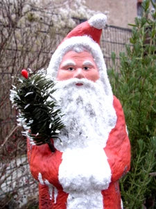 PRÄCHTIGER MAROLIN PAPPMASCHEE WEIHNACHTSMANN SANTA CLAUS IN OVP 36cm HOCH - Bild 1 von 8