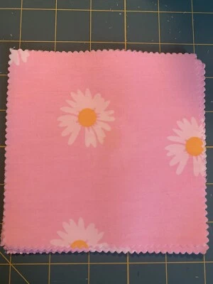 20 - 5” X 5” Moda Fabric Squares ( Pink/w White Flowers) - Image 1 of 2