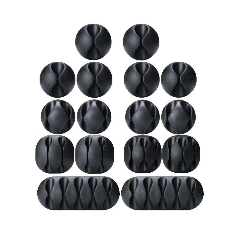 OHill OH-CBC-16 Cable Clips - Black, 16 Pack