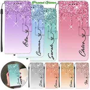 Personalised Case For iPhone 16 15 14 13 Pro Max 12 Wallet Folded Leather Cover - Picture 1 of 105