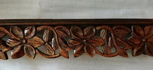FANCY Carved Floral Flower Long Wood Wall Display Shelf~ Bracket 27 1/2" Long - Picture 1 of 12
