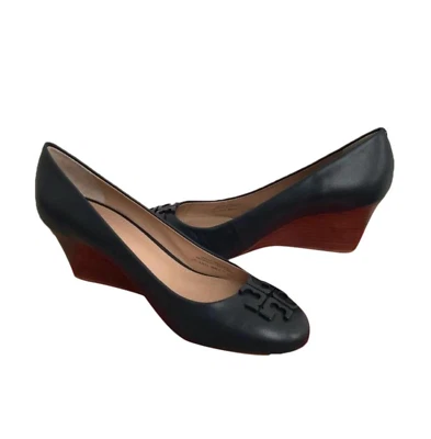 Nuevas cuñas Tory Burch Lowell 2 65 mm de cuero negro Foto 1 de 4