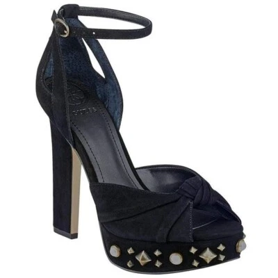 Nuevo con etiquetas Guess Los Angeles Mujer Kenzie2 Negro Gamuza Plataforma Tacones Tachonados 8.5M Foto 1 de 4