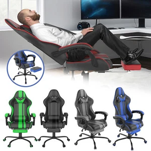 Gaming-Stuhl Bürostuhl mit Massagefunktion Höhenverstellbar für PC Schreibtisch - Bild 1 von 18
