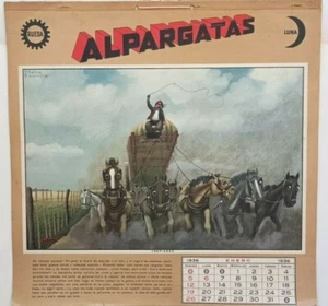 Molina Campos calendar 1936 Alpargatas Gaucho Complete - Picture 1 of 12