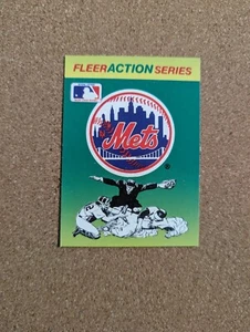 Pegatina vintage con el logotipo de los Mets de Nueva York 1990 - MLB Fleer Baseball Quiz - Años 90 - Imagen 1 de 2