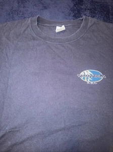 Vintage 90s Punk Tortola BVI Flag Graphic T Shirt Destination XL Blue - Picture 1 of 3