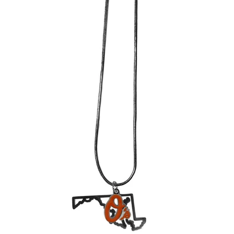 Baltimore Orioles 22 Inch State Shape Charm Necklace [NEW] MLB Neck Bracelet Cover