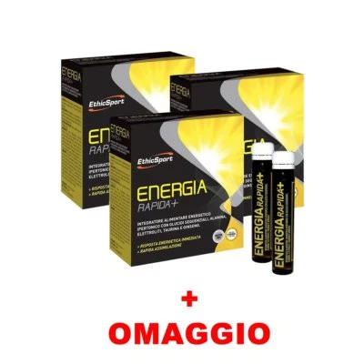 Ethic Sport ENERGIA RAPIDA+ n.3 Confezioni Integratore energetico + OMAGGIO