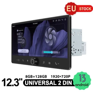 JOYING 12.3" Double Din Bluetooth CarPlay 8+128G GPS Navigation with Volume Knob - Picture 1 of 15