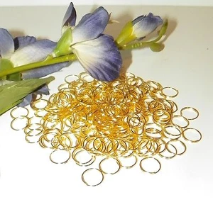 200 (12mm x 1m) Gold Tone Chandelier~Lamp Prism Connector Rings~Parts - Picture 1 of 3