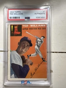 1954 Topps #1 Ted Williams Boston Red Sox HOF PSA autentica scritta sul retro - Foto 1 di 8
