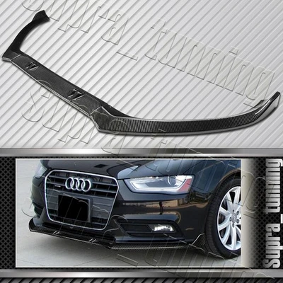 Labio de alerón de parachoques delantero de fibra de carbono real para Audi A4/A4 Quattro 2013-2016 Foto 1 de 4