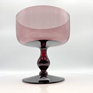 Vintage Morgantown Amethyst lila Glas Bonboniere mit Fuß Standfuß Kompottschale - Bild 1 von 8