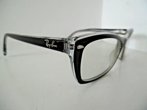 Ray Ban Black & Clear Oval Eye Glasses RB 5255 2034 53 16 135 - Picture 1 of 2